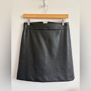 J Crew Vegan Leather Black Leather Mini Skirt